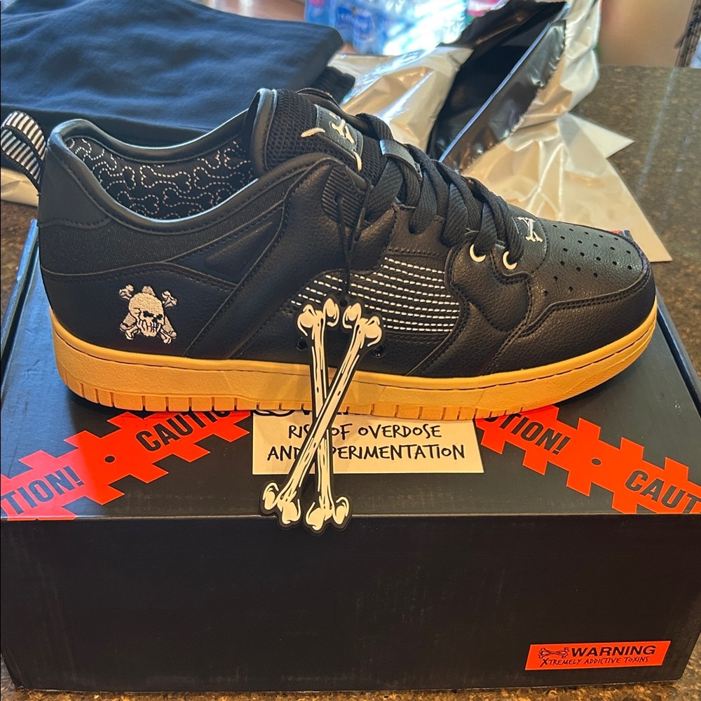 Men's Black Skate-Inspired Sneaker with Gum Sole